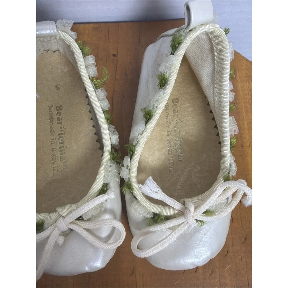 Bear Lerinia Baby Ballet Shoes Newborn Leather‎ Handmade USA Christening
